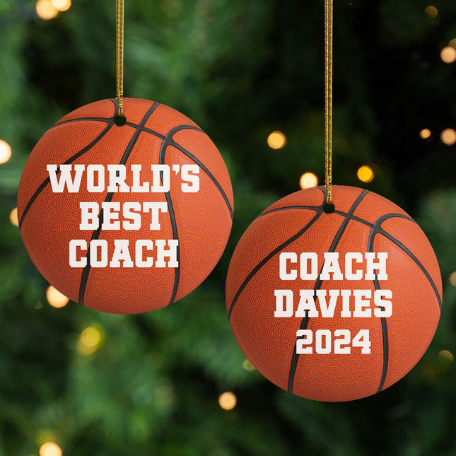 personalized personalized world?s best basketball coach christmas ornament – Christmas ornament, holiday tree decoration or g