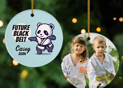 engraved personalized future black belt christmas ornament – Christmas ornament, holiday tree decoration or gift