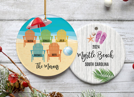 custom personalized adirondack chairs family of 4 christmas ornament – Christmas ornament, holiday tree decoration or gift