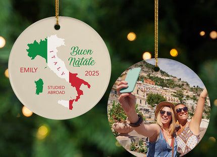 engraved personalized italy christmas ornament – Christmas ornament, holiday tree decoration or gift