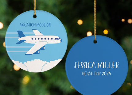 keepsake personalized airplane christmas ornament – Christmas ornament, holiday tree decoration or gift