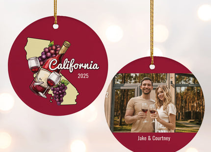 personalized personalized california state wine christmas ornament – Christmas ornament, holiday tree decoration or gift