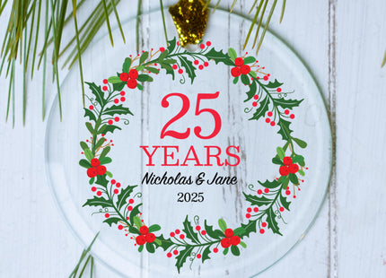 custom personalized wreath christmas ornament – Christmas ornament, holiday tree decoration or gift