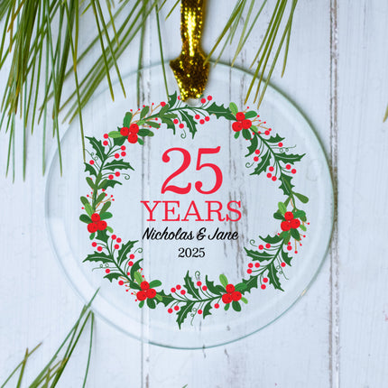 custom personalized wreath christmas ornament – Christmas ornament, holiday tree decoration or gift