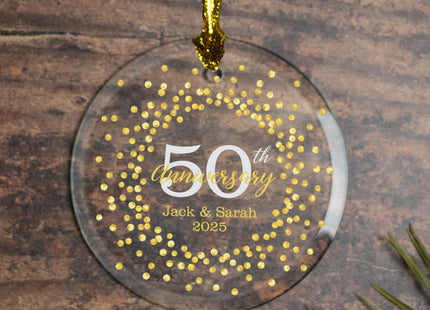 personalized personalized 50 anniversary gold christmas ornament – Christmas ornament, holiday tree decoration or gift