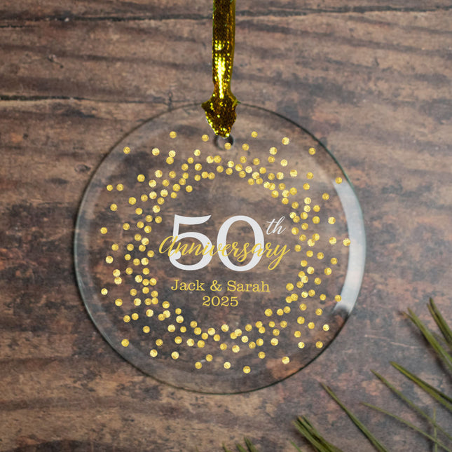 personalized personalized 50 anniversary gold christmas ornament – Christmas ornament, holiday tree decoration or gift