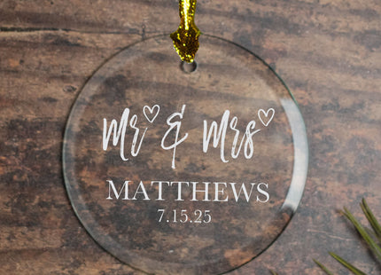 holiday personalized elegant mr. & mrs. christmas ornament – Christmas ornament, holiday tree decoration or gift