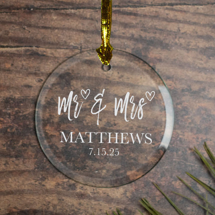 holiday personalized elegant mr. & mrs. christmas ornament – Christmas ornament, holiday tree decoration or gift