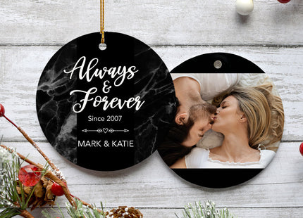 personalized personalized always and forever christmas ornament – Christmas ornament, holiday tree decoration or gift