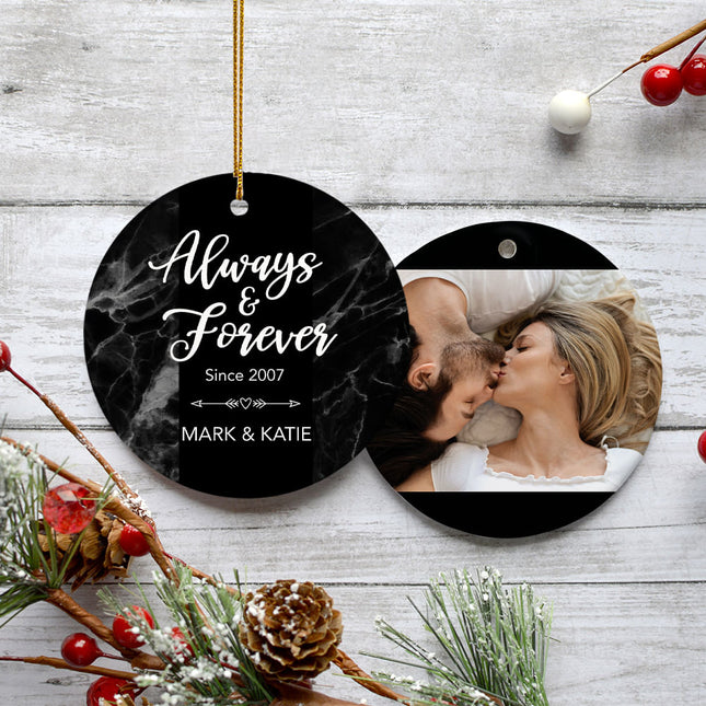 personalized personalized always and forever christmas ornament – Christmas ornament, holiday tree decoration or gift