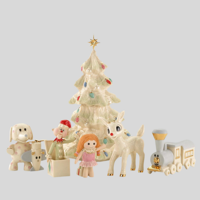 Rudolph the Rednose Reindeer 60th Anniversary A Misfit Toys Christmas 6 Piece Tabletop Ornament