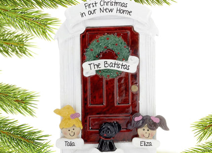 engraved personalized front door couple christmas ornament – Christmas ornament, holiday tree decoration or gift