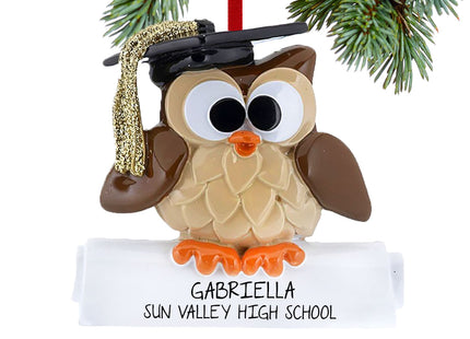 engraved personalized owl graduate christmas ornament – Christmas ornament, holiday tree decoration or gift