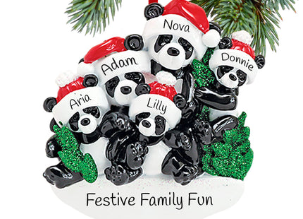 engraved personalized panda bear family of 3 christmas ornament – Christmas ornament, holiday tree decoration or gift
