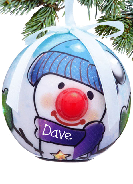 Blue Snowman Personalized Ornament by D & D DISTRIBUT Ornament