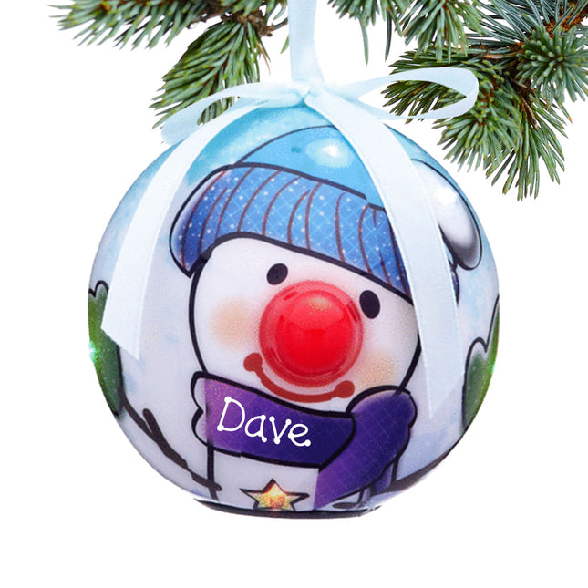custom personalized blue snowman christmas ornament – Christmas ornament, holiday tree decoration or gift