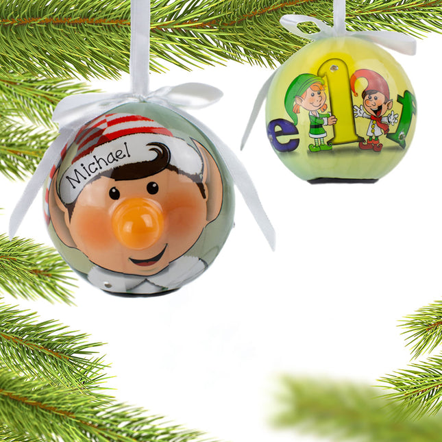personalized personalized blinking nose elf christmas ornament – Christmas ornament, holiday tree decoration or gift