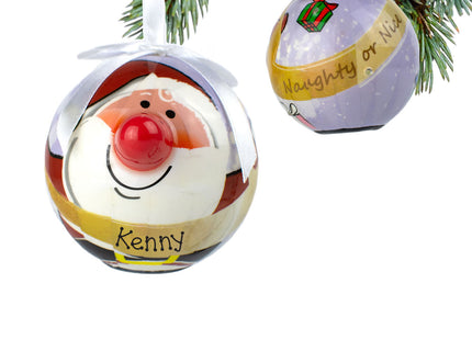 engraved personalized blinking nose santa christmas ornament – Christmas ornament, holiday tree decoration or gift