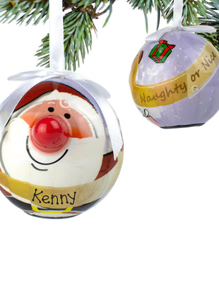 Blinking Nose Santa Personalized Ornament by D & D DISTRIBUT Ornament