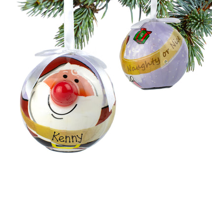 engraved personalized blinking nose santa christmas ornament – Christmas ornament, holiday tree decoration or gift