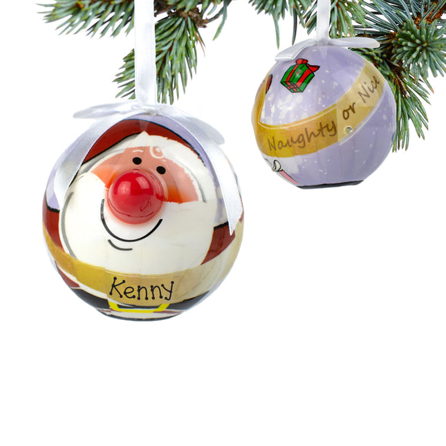 engraved personalized blinking nose santa christmas ornament – Christmas ornament, holiday tree decoration or gift
