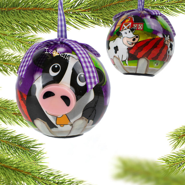 Blinking Nose Cow Ornament