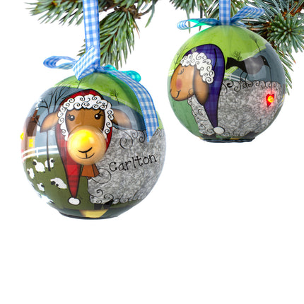 custom personalized blinking nose sheep christmas ornament – Christmas ornament, holiday tree decoration or gift
