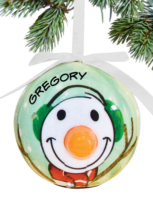 Snowman Light-Up Blinking Nose Ball Ornament  by D & D DISTRIBUT Ornament