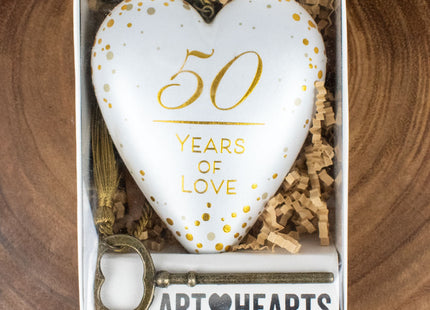 holiday personalized 50 years of love heart christmas ornament – Christmas ornament, holiday tree decoration or gift