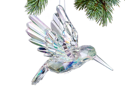 holiday iridescent hummingbird christmas ornament – Christmas ornament, holiday tree decoration or gift