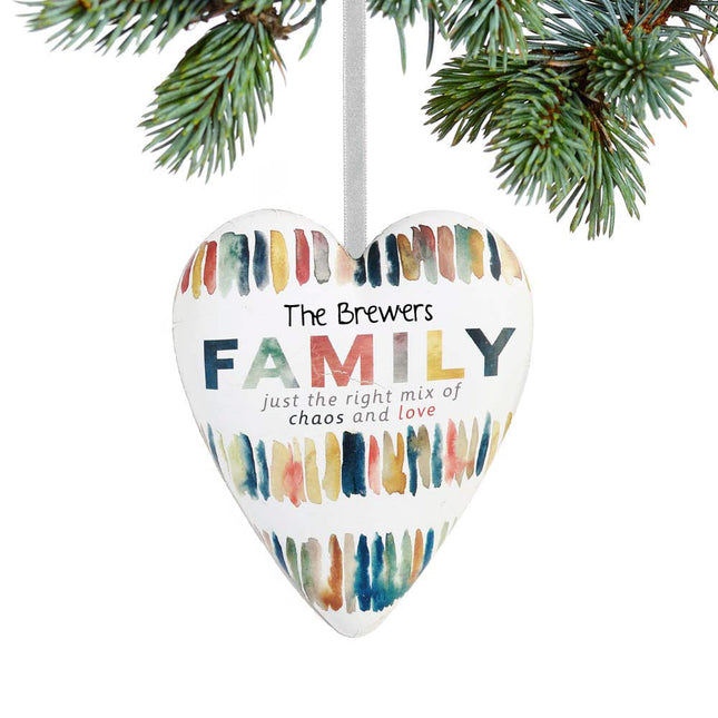 decorative family chaos art heart – Christmas ornament, holiday tree decoration or gift