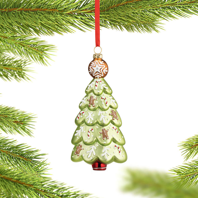 custom gingerbread tree christmas ornament – Christmas ornament, holiday tree decoration or gift