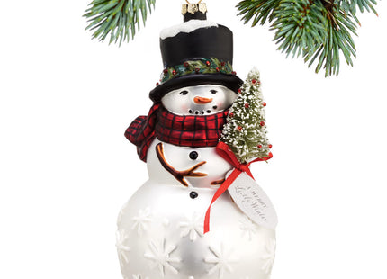 engraved personalized snowman with tree christmas ornament – Christmas ornament, holiday tree decoration or gift