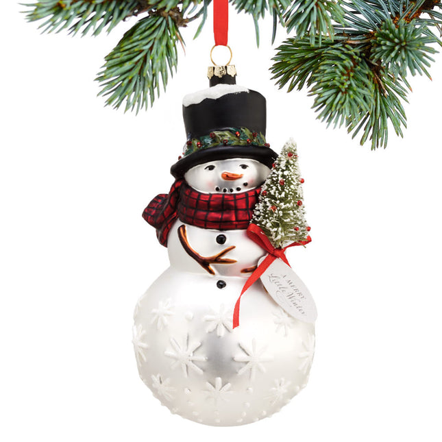 engraved personalized snowman with tree christmas ornament – Christmas ornament, holiday tree decoration or gift