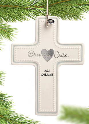 Bless This Child Boxed Cross Ornament  by DEMDACO Ornament
