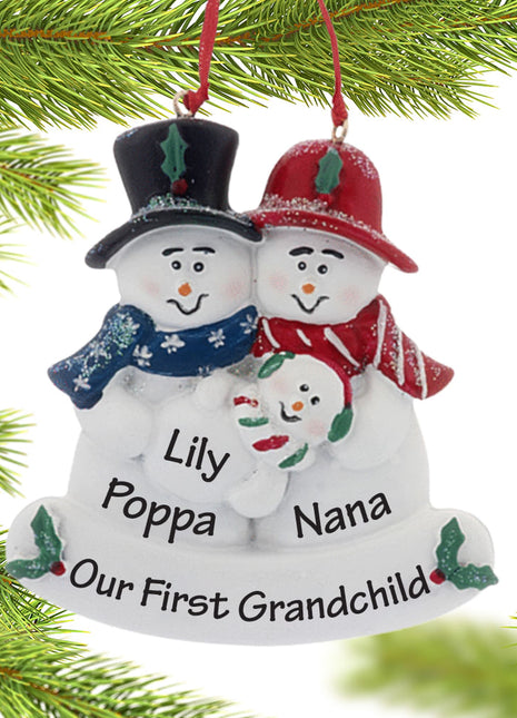 Our First Grandchild Personalized Ornament by DELIGHTFULLY YOURS Ornament