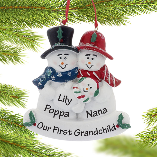 custom personalized our first grandchild christmas ornament – Christmas ornament, holiday tree decoration or gift