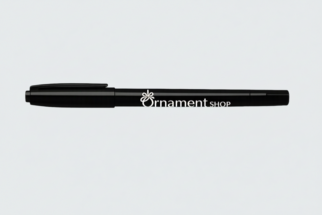 Personalization marker pen for ornaments, branded with Ornament Shop logo