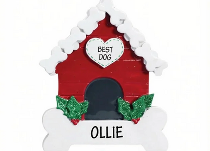 Dog Bone Doghouse Ornament