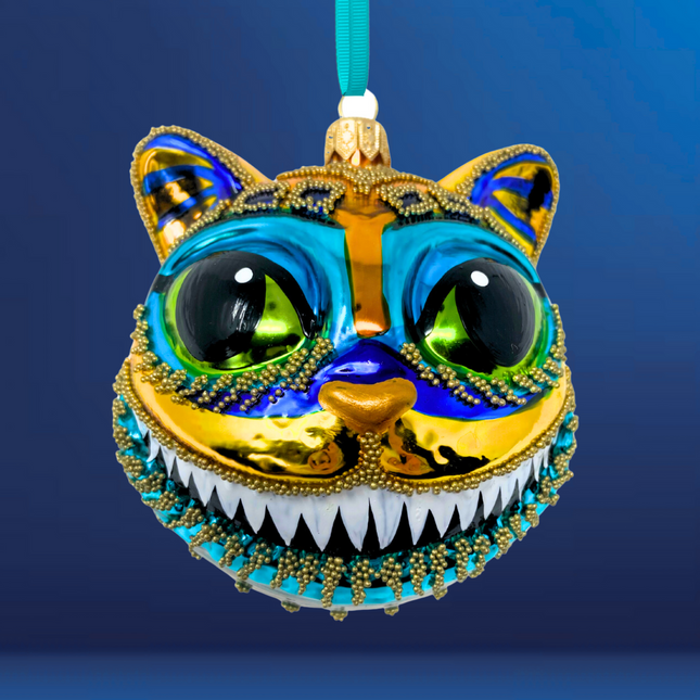 Egyptian Cheshire Cat Glass Ornament