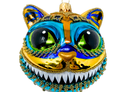 Egyptian Cheshire Cat Glass Ornament