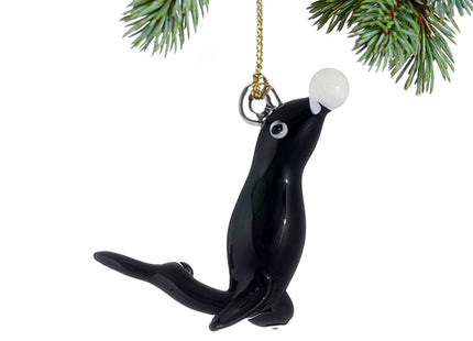 custom playful seal christmas ornament – Christmas ornament, holiday tree decoration or gift