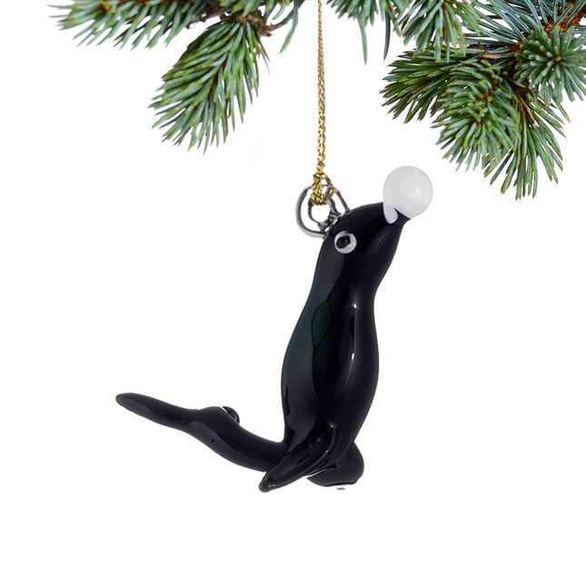 custom playful seal christmas ornament – Christmas ornament, holiday tree decoration or gift