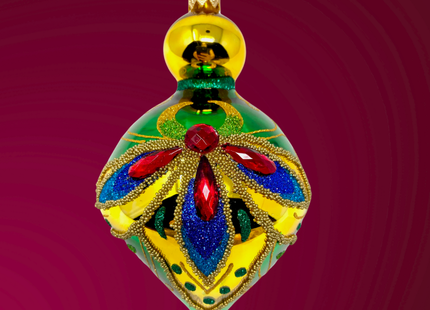 Emerald Glow Glass Christmas Bauble