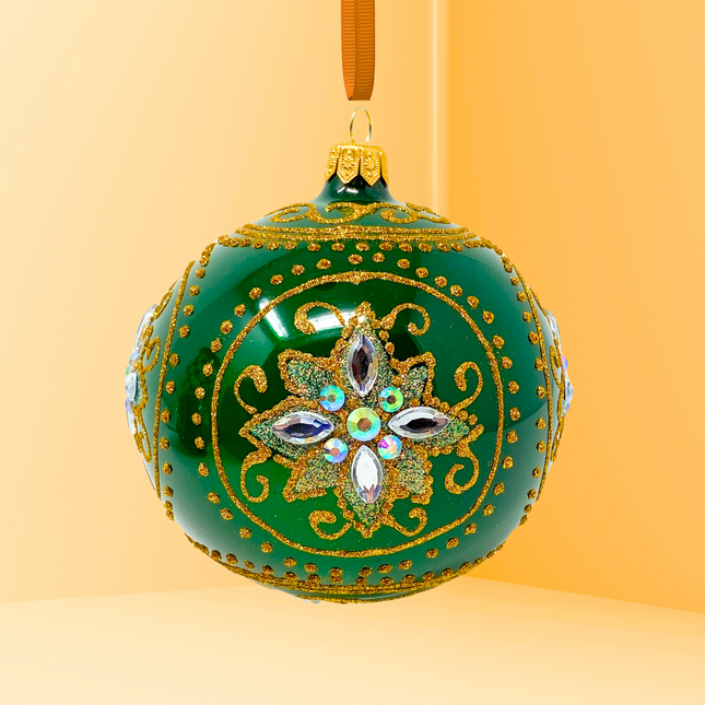 Emerald Medici Polish Glass Bauble