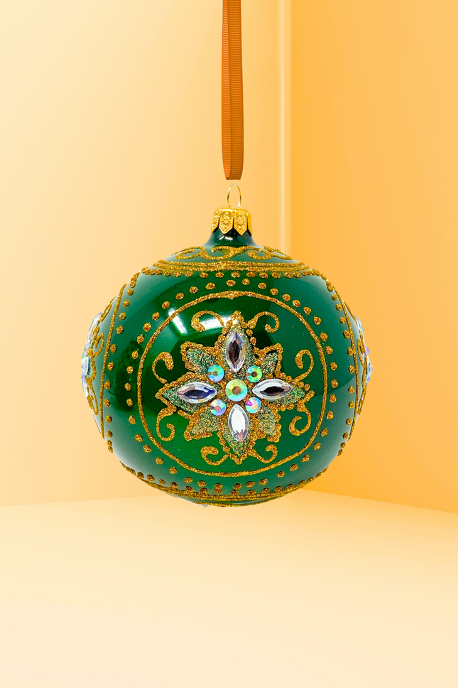 Emerald Medici Polish Glass Bauble