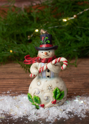 Snowman with Candy Cane Jim Shore Personalized Ornament by ENESCO Ornament