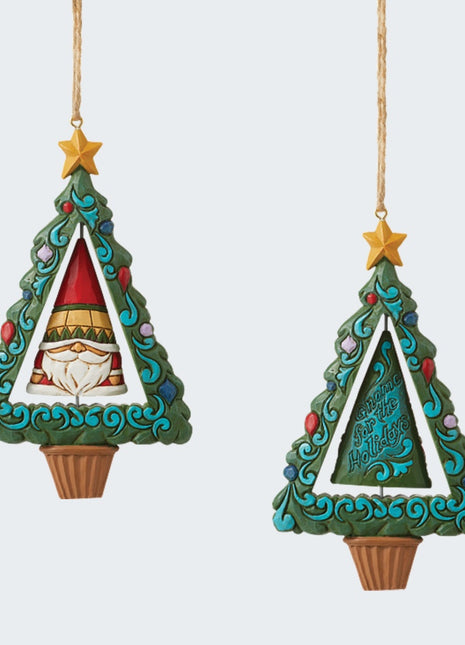 Jim Shore Rotating Gnome In Tree Ornament