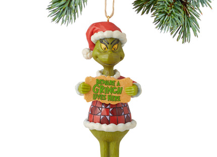 custom jim shore grinch beware a grinch lives here christmas ornament – Christmas ornament, holiday tree decoration or gift