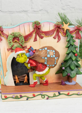Jim Shore Sneaky Grinch Stealing Presents Storybook Tabletop Ornament  by ENESCO Ornament